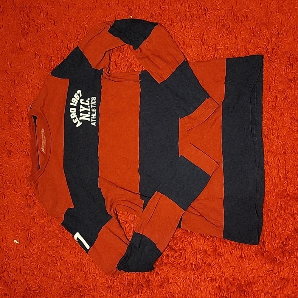 Aeropostale Red and Black Long Sleeve Tee
